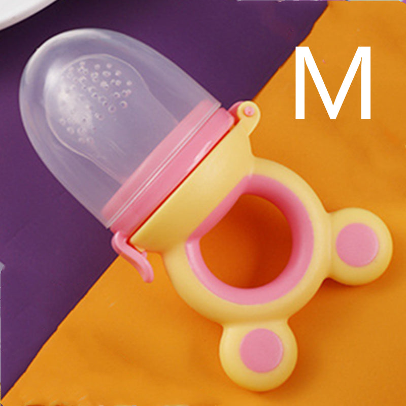 Fruit and vegetable silicone baby pacifier, w/ nutrition fruit and vegetable mesh bag complementary food feeder