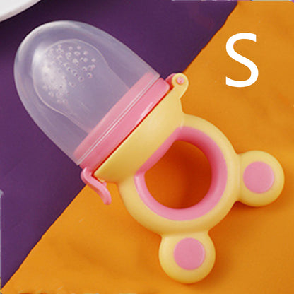 Fruit and vegetable silicone baby pacifier, w/ nutrition fruit and vegetable mesh bag complementary food feeder