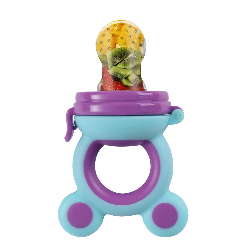 Fruit and vegetable silicone baby pacifier, w/ nutrition fruit and vegetable mesh bag complementary food feeder